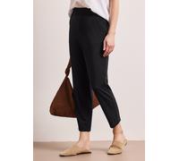 Stoffhose STREET ONE, Damen, Gr. 44, Länge 28, schwarz, Stoff, 95% Viskose, 5% Elasthan, unifarben, loose fit knöchelfrei, Hosen Stoffhose, Middle Waist (56736944-44) schwarz