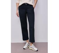 Stoffhose STREET ONE, Damen, Gr. 44, Länge 28, shadowed navy, Web, 67% Baumwolle, 30% Polyester, 3% Elasthan, unifarben, comfort fit knöchelfrei, Hosen Stoffhose, Middle Waist (51106414-44) shadowed n