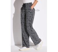 Stoffhose STREET ONE, Damen, Gr. 44, Länge 30, blau (tiefblau), Stoff, 100% Viskose, gemustert, loose fit normal, Hosen Stoffhose, im Loose Fit (27262441-44) tiefblau