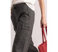 Stoffhose STREET ONE, Damen, Gr. 44, Länge 30, braun (schwarz coffee), Web, Obermaterial: 61% Viskose, 25% Polyamid, 9% Polyester, 5% Elasthan. Futter: 100% Polyester, lang, Hosen Stoffhose, Elstikbun