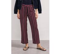 Stoffhose STREET ONE, Damen, Gr. 44, Länge 30, bunt (schwarz clouded blush), Stoff, 100% Viskose, gestreift, loose fit lang, Hosen Stoffhose, im Streifendesign (37388215-44) schwarz clouded blush