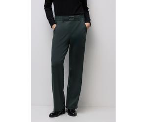 Stoffhose STREET ONE, Damen, Gr. 44, Länge 30, evernight grün, Stoff, 61% Viskose, 32% Polyamid, 7% Elasthan, unifarben, comfort fit lang, Hosen Stoffhose, High Waist (78242508-44) evernight grün