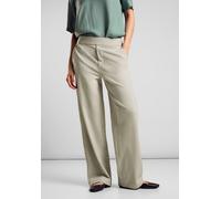Stoffhose STREET ONE, Damen, Gr. 44, Länge 30, grau (dolomite stone), Stoff, 82% Polyester, 18% Elasthan, unifarben, loose fit normal, Hosen Stoffhose, High Waist (63032341-44) dolomite stone
