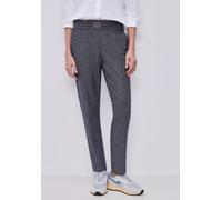 Stoffhose STREET ONE, Damen, Gr. 44, Länge 30, grau (shadowed navy), Stoff, 63% Polyester, 34% Viskose, 3% Elasthan, gemustert, loose fit lang, Hosen Stoffhose, mit Elastikbund (39269530-44) shadowed