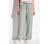 Stoffhose STREET ONE, Damen, Gr. 44, Länge 30, grün (dusty milky grün), Stoff, 100% Viskose, unifarben, loose fit normal, Hosen Stoffhose, Elastikbund mit Tunnelzug (56326968-44) dusty milky grün