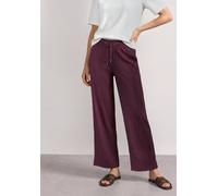 Stoffhose STREET ONE, Damen, Gr. 44, Länge 30, lila (rustic rouge), Stoff, 85% Viskose, 15% Nylon, unifarben, loose fit lang, Hosen Stoffhose, mit Wide Legs (69670742-44) rustic rouge