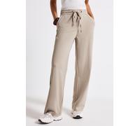 Stoffhose STREET ONE, Damen, Gr. 44, Länge 30, morning beige, Stoff, 67% Polyamid, 28% Viskose, 5% Elasthan, unifarben, loose fit lang, Hosen, High Waist (16495054-44) morning beige