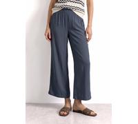 Stoffhose STREET ONE, Damen, Gr. 46, Länge 26, blau (ashen blau), Stoff, 100% Viskose, unifarben, loose fit knöchelfrei, Hosen Stoffhose, mit Wide Legs (29311807-46) ashen blau