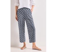 Stoffhose STREET ONE, Damen, Gr. 46, Länge 26, blau (shadowed navy), Stoff, 100% Viskose, unifarben, comfort fit 7/8-Länge, Hosen Stoffhose, mit Wide Legs (62723356-46) shadowed navy