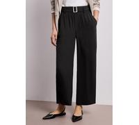 Stoffhose STREET ONE, Damen, Gr. 46, Länge 26, schwarz, Stoff, 100% Viskose, unifarben, comfort fit 7/8-Länge, Hosen Stoffhose, mit Gürtel (72124118-46) schwarz