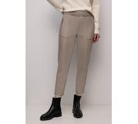 Stoffhose STREET ONE, Damen, Gr. 46, Länge 28, beige (light terra mocha), Stoff, 96% Polyamid, 4% Elasthan, unifarben, loose fit knöchelfrei, Hosen Stoffhose, im Loose Fit (78844507-46) light terra mo