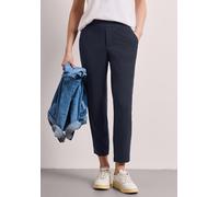 Stoffhose STREET ONE, Damen, Gr. 46, Länge 28, blau (shadowed navy), Stoff, 95% Viskose, 5% Elasthan, unifarben, loose fit knöchelfrei, Hosen Stoffhose, Middle Waist (17383224-46) shadowed navy