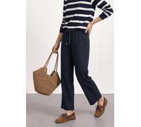 Stoffhose STREET ONE, Damen, Gr. 46, Länge 28, tiefblau, Stoff, 66% Baumwolle, 30% Polyester, 4% Elasthan, unifarben, regular fit knöchelfrei, Hosen Stoffhose, Elastikbund mit Tunnelzug (24676413-46)