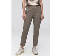 Stoffhose STREET ONE, Damen, Gr. 46, Länge 28, braun (schwarz tumbled beige), Stoff, 95% Viskose, 5% Elasthan, unifarben, loose fit knöchelfrei, Hosen Stoffhose, Middle Waist (15607461-46) schwarz tum