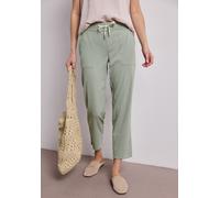Stoffhose STREET ONE, Damen, Gr. 46, Länge 28, mint leaf, Stoff, 47% Viskose, 45% Polyester, 4% Elasthan, 4% Polyamid, gemustert, loose fit knöchelfrei, Hosen Stoffhose, im Loose Fit (86921621-46) min