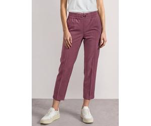 Stoffhose STREET ONE, Damen, Gr. 46, Länge 28, rosa (schwarz clouded blush), Stoff, 47% Viskose, 45% Polyester, 4% Elasthan, 4% Polyamid, unifarben, loose fit knöchelfrei, Hosen Stoffhose, Middle Wais