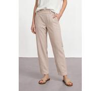 Stoffhose STREET ONE, Damen, Gr. 46, Länge 28, sepia sand, Stoff, 55% Viskose, 42% Polyester, 3% Elasthan, unifarben, comfort fit normal, Hosen Stoffhose, High Waist (51479844-46) sepia sand