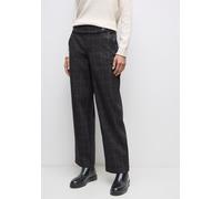 Stoffhose STREET ONE, Damen, Gr. 46, Länge 30, anthrazit melange, Stoff, 80% Polyester, 16% Viskose, 4% Elasthan, kariert, straight fit normal, Hosen Stoffhose, kariert (59647459-46) anthrazit melange