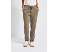 Stoffhose STREET ONE, Damen, Gr. 46, Länge 30, braun (bark braun), Stoff, 65% Viskose, 30% Nylon, 5% Elasthan, unifarben, loose fit lang, Hosen, Middle Waist (27623448-46) bark braun