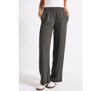 STREET ONE Damen 3716530 Wide Leg Crinkle Hose, Nomad Brown, 46W x 30L