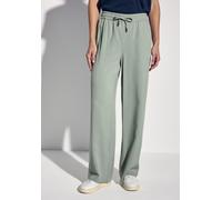 Stoffhose STREET ONE, Damen, Gr. 46, Länge 30, grün (dusty milky grün), Stoff, 100% Viskose, unifarben, loose fit lang, Hosen, im Loose Fit (42043711-46) dusty milky grün