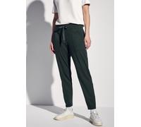 Stoffhose STREET ONE, Damen, Gr. 46, Länge 30, grün (hunter grün), Stoff, 82% Polyester, 18% Elasthan, unifarben, gerade knöchelfrei, Hosen, Middle Waist (61607206-46) hunter grün