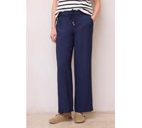 Stoffhose STREET ONE, Damen, Gr. 46, Länge 30, midnight muse, Stoff, 80% Viskose, 20% Nylon, unifarben, loose fit lang, Hosen Stoffhose, im Loose Fit (68345427-46) midnight muse