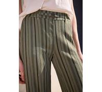 Stoffhose STREET ONE STUDIO, Damen, Gr. 38, Länge 30, lichen grün, Stoff, 99% Polyester, 1% Elasthan, gestreift, comfort fit lang, Hosen Stoffhose, Middle Waist (78115261-38) lichen grün