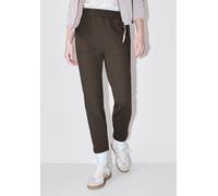 Stoffhose STREET ONE STUDIO, Damen, Gr. 40, Länge 28, plummy braun, Stoff, 68% Polyester, 28% Viskose, 4% Elasthan, unifarben, normal knöchelfrei, Hosen Stoffhose, im Loose Fit (49840741-40) plummy br