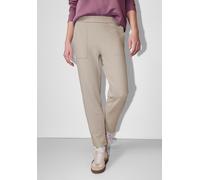 Stoffhose STREET ONE STUDIO, Damen, Gr. 40, Länge 28, soft beige, Stoff, 68% Polyester, 28% Viskose, 4% Elasthan, unifarben, normal knöchelfrei, Hosen Stoffhose, im Loose Fit (32346267-40) soft beige