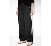 Stoffhose STREET ONE STUDIO, Damen, Gr. 40, Länge 30, schwarz, Stoff, 67% Viskose, 26% Polyester, 7% Elasthan, unifarben mit Farbeinsatz, comfort fit lang, Hosen Stoffhose, Middle Waist (26445649-40) 