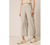 Street One Stoffhose Studio Wide Leg Leinen-Look Mid Waist Loose Fit Stone Sand Gr. 44