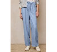 Street One Studio Stoffhose Straight Leg Paperbagbund 100% Lyocell Damen Gr.44 L30 light blau