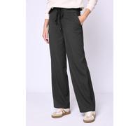 Stoffhose STREET ONE STUDIO, Damen, Gr. 44, Länge 32, grau (anthrazit melange), Stoff, 63% Polyester, 34% Viskose, 3% Elasthan, unifarben, comfort fit lang, Hosen Stoffhose, Middle Waist (59518366-44)