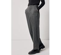 Stoffhose STREET ONE STUDIO, Damen, Gr. 46, Länge 30, anthrazit melange, Stoff, 73% Polyester, 23% Viskose, 4% Elasthan, unifarben, comfort fit lang, Hosen, High Waist (66907717-46) anthrazit melange