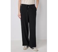 Street One Studio Damen F378706 Musselin Wide Leg Hose, Schwarz, 46W / 30L