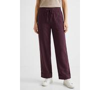 Stoffhose STREET ONE, Damen, Gr. 44, Länge 28, rot (rustic rouge), Web, 66% Baumwolle, 30% Polyester, 4% Elasthan, unifarben, comfort fit knöchelfrei, Hosen Stoffhose, High Waist (70390702-44) rustic 