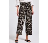 Stoffhose STREET ONE "Style Emee", Damen, Gr. 34, Länge 26, schwarz, Web, Obermaterial: 100% Viskose, bedruckt, 7/8-Länge, Hosen Stoffhose, Sommerhose mit elastischem Bund und Tunnelzug, mit grafische