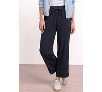 Stoffhose STREET ONE "Style Emee", Damen, Gr. 40, Länge 26, shadowed navy (länge 26), Web, Obermaterial: 100% Viskose, unifarben, lässig geschnitten 3/4-Länge, Hosen Stoffhose, 3/4-Sommerhose mit elas