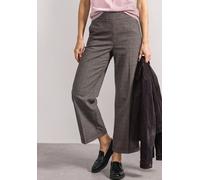 Stoffhose STREET ONE "Style Emee", Damen, Gr. 44, Länge 26, schwarz coffee, Web, Obermaterial: 81% Polyester, 17% Viskose, 2% Elasthan, gemustert, normal lang, Hosen Stoffhose, Culotte mit Karomuster 