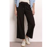 Stoffhose STREET ONE "Style Emee", Damen, Gr. 44, Länge 26, schwarz (länge 26), Web, Obermaterial: 100% Viskose, unifarben, lässig geschnitten 3/4-Länge, Hosen Stoffhose, 3/4-Sommerhose mit elastische