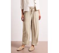 Culotte STREET ONE, Damen, Gr. 46, Länge 26, cobble stone, Stoff, 100% Viskose, unifarben, loose fit wadenlang, Hosen Culotte, High Waist (37127054-46) cobble stone