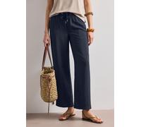 Stoffhose STREET ONE "Style Emee", Damen, Gr. 46, Länge 30, tiefblau, Web, Obermaterial: 88% Viskose, 12% Polyamid. Futter: 100% Viskose, unifarben, loose fit lang, Hosen Stoffhose, Sommerhose vim Loo