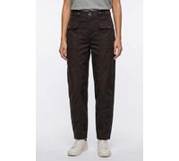 Stoffhose STREET ONE "Style Karlie", Damen, Gr. 34, Länge 28, schwarz coffee (länge 28), Web, Obermaterial: 98% Baumwolle, 2% Elasthan, unifarben, normal lang, Hosen Stoffhose, Sommerhose in Papertouc