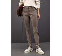 Stoffhose STREET ONE "Style York", Damen, Gr. 44, Länge 32, silk braun, Web, Obermaterial: 79% Viskose, 18% Nylon, 3% Elasthan, unifarben, regular fit lang, Hosen Stoffhose, mit Taschen (32919931-44) 