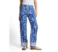 Stoffhose TOM TAILOR, Damen, Gr. 42, Länge 30, blau flower tile, Web, Obermaterial: 55% Lyocell, 45% Viskose. Futter: 100% Viskose, bedruckt, loose fit lang, Hosen Stoffhose, mit All-Over Print (18619