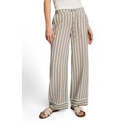 Stoffhose TOM TAILOR, Damen, Gr. 42, Länge 30, olive weiß irregular stripe, Web, Obermaterial: 82% Viskose, 18% Polyamid. Futter: 82% Viskose, 18% Polyamid, gestreift, loose fit lang, Hosen Stoffhose,