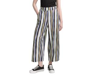 Stoffhose TOM TAILOR DENIM, Damen, Gr. M (38), N-Gr, watercolor stripe, Web, Obermaterial: 99% Polyester, 1% Elasthan, gestreift, loose fit lang, Hosen Stoffhose, Sommerhose mit elastischem Bund (2699