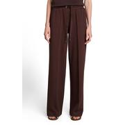 Stoffhose TOM TAILOR "Loose - Straight", Damen, Gr. 36, Länge 30, java schwarz braun, Web, Obermaterial: 51% Polyester, 42% Viskose, 7% Elasthan, unifarben, bequem lang, Hosen Stoffhose, Sommerhose -