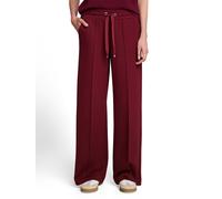 Stoffhose TOM TAILOR "Loose - Straight", Damen, Gr. 44, Länge 32, preppy plum, Web, Obermaterial: 51% Polyester, 42% Viskose, 7% Elasthan, unifarben, bequem lang, Hosen Stoffhose, Sommerhose - weites